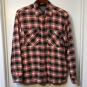 Covington button up, lined, long sleeve black/white/red flannel shirt/jacket